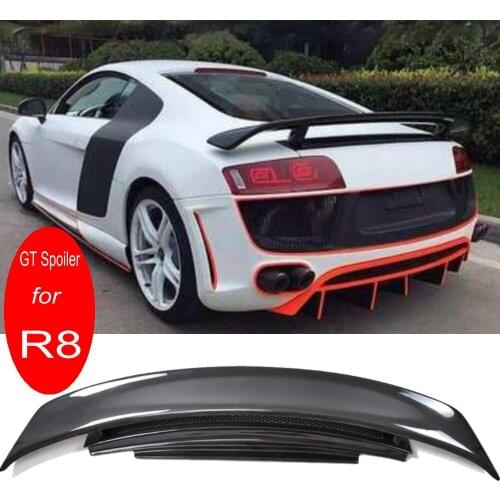 GT Style R8 Rear Lip Wing Spoiler for Au-di R8 V8 V10 2008-2021 Auto Racing Carbon Fiber Rear Trunk Spoiler Car Styling