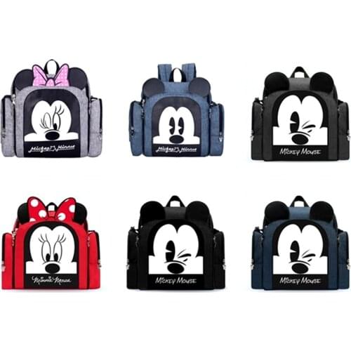 2019 Baby Diaper Bag Booster Seat Waterproof Maternity Travel Backpack Nappy Bag Mickey Mouse Nursing Shoulder Bag For Baby Care