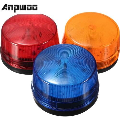 ANPWOO High Quality Waterproof 12V 120mA Safely Security Alarm Strobe Signal Safety Warning Blue Red Orange Flashing LED Light