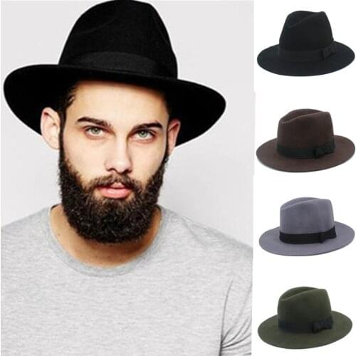 100% Australia Wool Men Trilby Felt Fedora Hat For Gentleman Floppy Gentleman Wide Brim Cloche Panama Hat Dad Hat 20