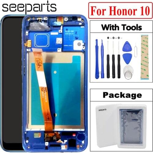 100% Tested For Huawei Honor 10 LCD Display Touch Screen Digitizer Assembly With Fingerprint Replacement Parts Honor 10 Display