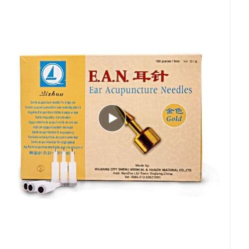 100 pcs/box Gold,Silver ear acupuncture needles qizhou sterile acupunture needle for single use ear massage needle