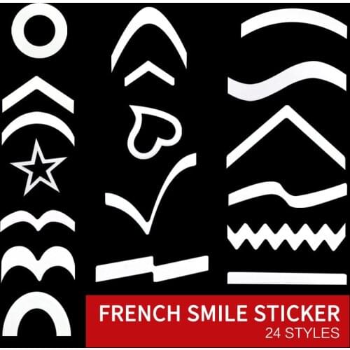 2pcs/set Nail-Art Stencil Stickers Form-Guide Fringe Salon Tips-Design French Manicure Folie French Nail Decals DIY Smile Tips