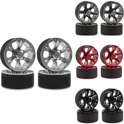 4Pcs Metal 1.9 Beadlock Wheel Rims Hub for 1/10 RC Crawler Car Axial SCX10 90046 AXI03007 Traxxas TRX4 D90