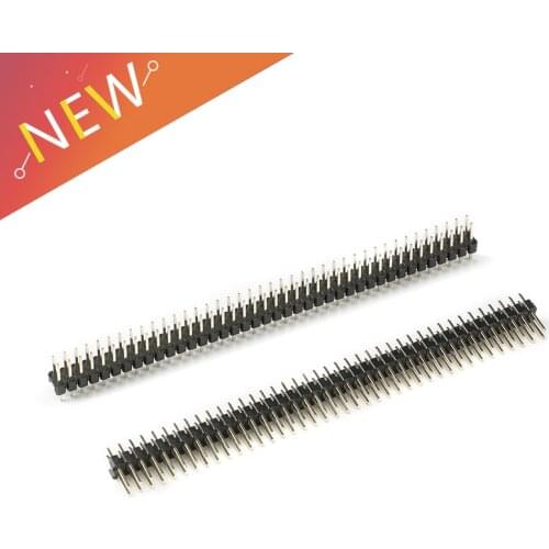 5PCS 2.54mm Pin Header, 0.1" Breakaway PCB Male Pin, 2x40Pin 80 Pin Double Row Male Pin Header Strip Straight,Gold Plated