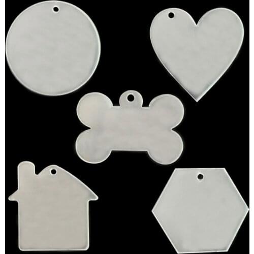 50 Pcs Clear Acrylic Blanks Keychain Necklace Pendant Transparent Tags for DIY Projects Vinyl Accessories Party Supplies