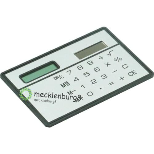 8 Digits Ultra Mini Slim Credit Card Size Solar Power Calculator Small Pocket mini calculator