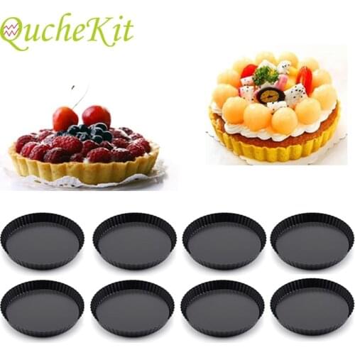 Non-Stick Tart Quiche Flan Pan Molds Pastry Cake Pizza Removable Loose Bottom Round Bread Cream Fondant Dessert Bakeware Tools