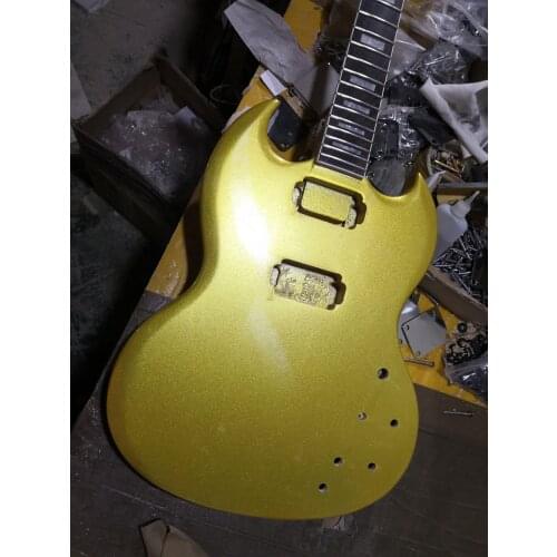 Free shipping New High quality China DIY sg electric guitar Mahogany body gold body color kit guitar cool unfinished guitar