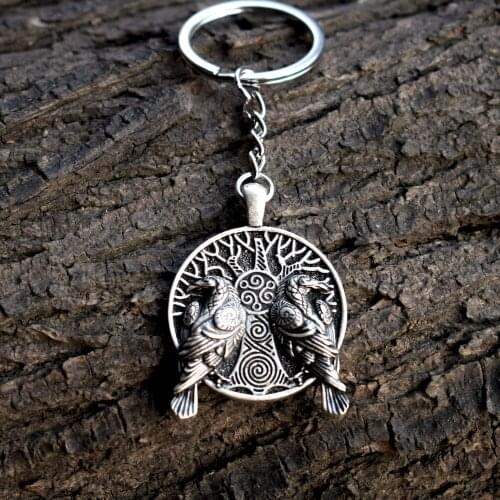 1pcs celtics couple raven tree of life keychain