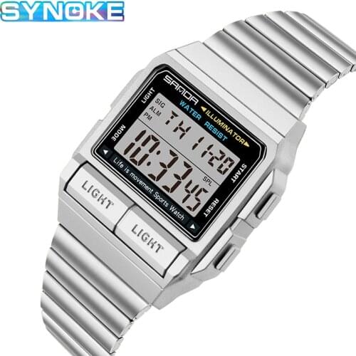 Watches Men Luxury Brand Waterproof Sports Watch Male Alarm Clock LED Digital Wristwatch Stainless Steel Alloy montre homme gift