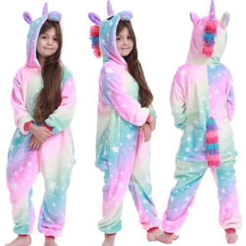 Licorne Children Pajamas Winter Sleepwear Boys Onesies Girls Outfits Set Unicorn Panda Animal Pyjama Kids Baby Pijamas
