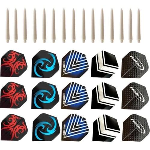 15pcs Nylon Dart Shafts And 15pcs Popular Darts Flights Dardos Dart Accessories For Indoor Games