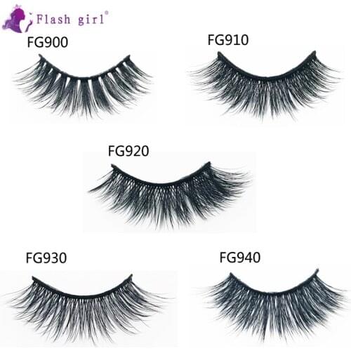 Flash Girl Most Popular 5 Pairs Fake Lashes FG Series 3D Mink Hair False Eyelashes Thick Eyelash Extension For Beauty