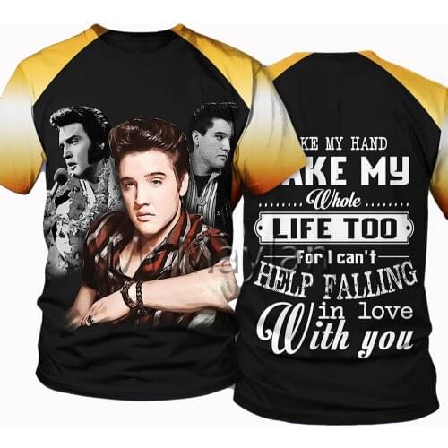 The King Elvis Presley 3D Print Tee T shirt Men/women Rock Streetwear Tshirt 2020 Fans Modis Clothes Hiphop Tops poleras hombre