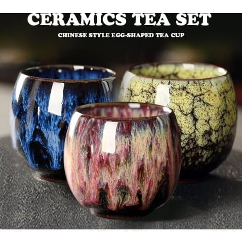 Creative China Tea Cup Kiln Change Tai Chi Ceramic Porcelain Teaware 110ml Anti-scalding Coffee Cup Wine Single Kung Fu Tea Cup