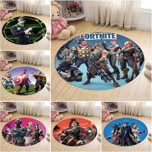 Fortress Night Round Mat Fortnites Carpet 3D Rugs Print Bathroom Kitchen Carpet House Doormat LivingRoom Non Slip Mat Bath Rug