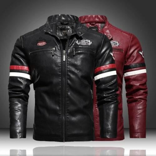 New Winter Mens Leather Jacket Motorcycle Casual PU Coats Men Zipper Solid Jackets Slim Fit PU Coat Male Business homme Veste