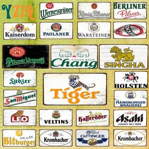 30X15CM German Beer License Plate Plaque Metal Tin Sign Wall Pub Shop Home Art Restaurant Decoration Poster DC-1684B