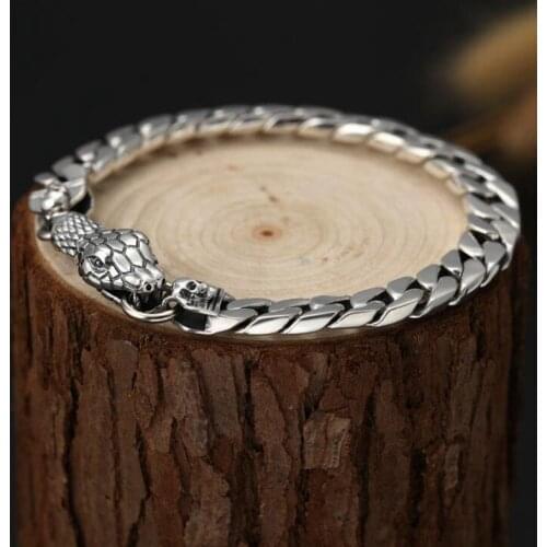 Mens high quality metal bracelet ladies punk exaggerated snake skull smooth bracelet jewelry