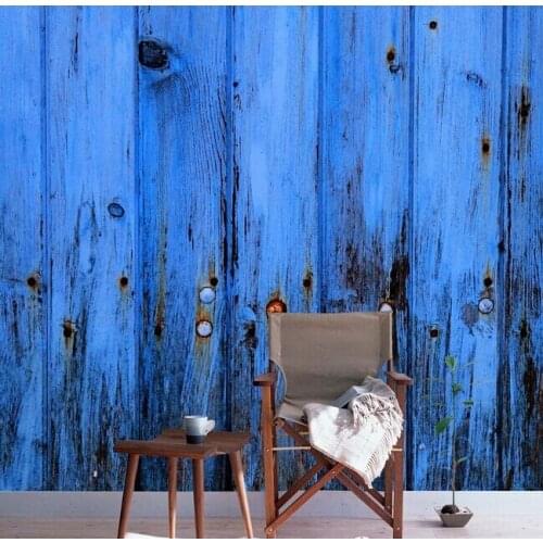 Custom retro wallpaper, blue mottled wooden wall for the living room bedroom TV background wall waterproof papel de parede