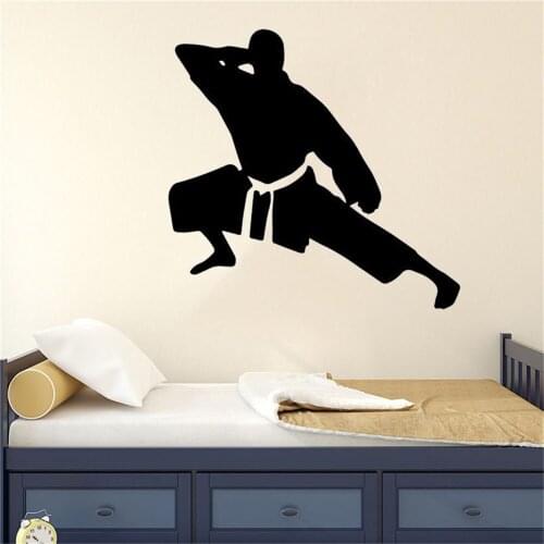 Wall Decor Of Japanese Men Karate Wall Sticker, Home Vinyl Removable Decals, Karate Hall Sports Decoration