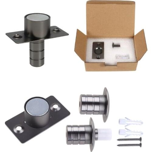 Invisible Stainless Steel Door Stop Magnetic Floor Mount Hidden Door Stopper