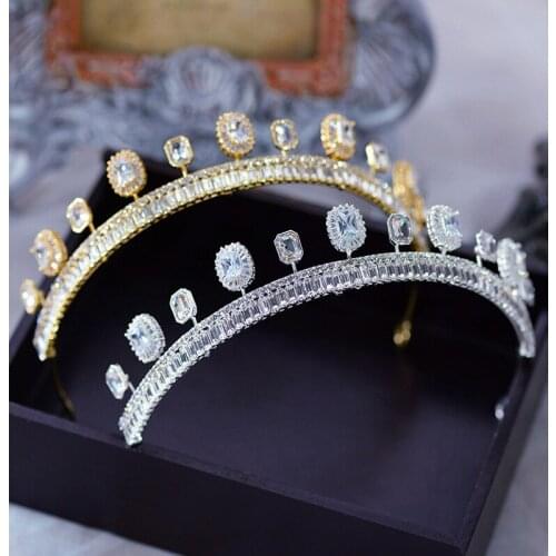 2021 New Cubic Zircon Bride Tiaras Crowns Headpieces Wedding Hair Accessories Party Head Wear