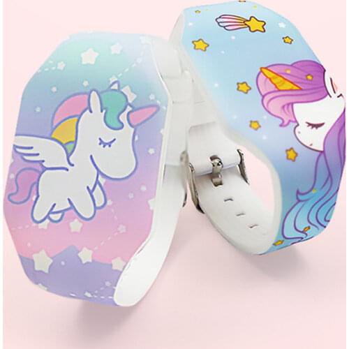 New Luminous Unicorn Child Watches For Girl Ocean World LED Watch Kids Student Electronic Watch Clock Reloj Infantil