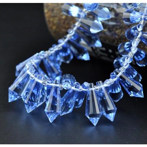 Wholesale 50pcs 8*20mm Light Blue Tear Drop Glass Beads Faceted Crystal Beads For Jewelry Making Necklace Craft Light DIY Beads