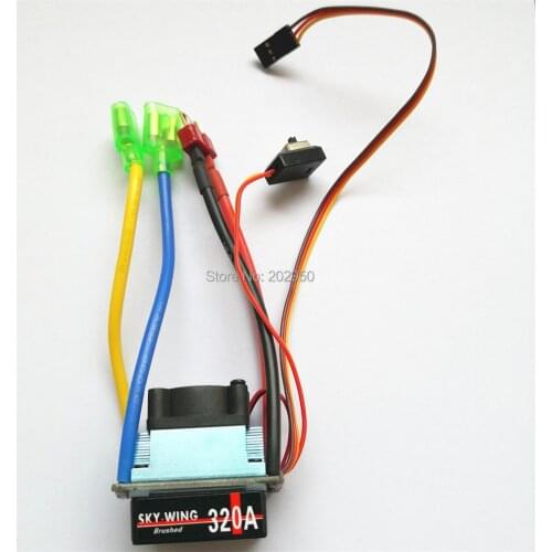 RC Waterproof Brushed ESC 160A 320A 480A 2S 3S With Fan 5V 1A 3A BEC T-Plug For 1/18 1/16 1/12 1/10 1/8 RC Car Boat