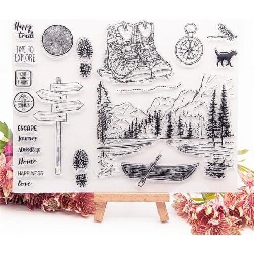 22.5*17CM Roller skates Transparent Clear Stamps / Silicone Seals Roller Stamp for DIY scrapbooking photo album/Card Making