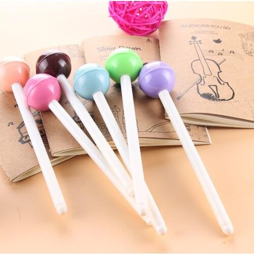 24 Pcs Stationery Cute Fresh Candy-colored Black Pen Lollipop Gel Pen Personality Sprouting Stationery Gifts Stationery