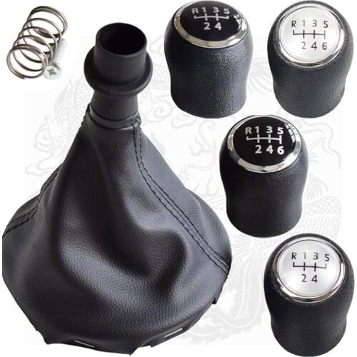 Car Gear Shift Knob 5 / 6 Speed Gear Lever Stick Gaiter Boot Cover for VW Transportr T5 T5.1 T6 2003 2005-2011