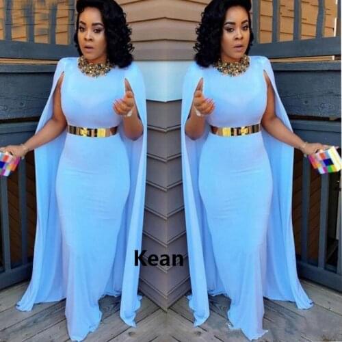 Blue Jacket Mermaid Evening Dress Crystals Bead Gold Belt vestido Islamic Dubai Kaftan Saudi Arabic Evening Gown Prom Dress Plus