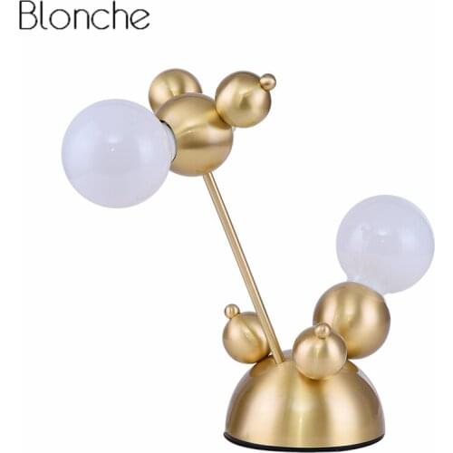 Modern Glass Ball Dog Table Lamp Led Gold Standing Desk Lights for Living Room Bedroom Bedside Study Reading Home Decor Fixtures