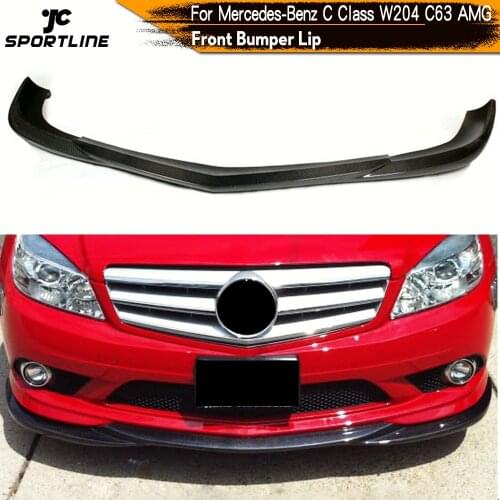 Front Bumper Spoiler for Mercedes Benz W204 C63 AMG Sedan C204 Coupe 2008 - 2011 Front Bumper Lip Spoiler Carbon Fiber / FRP