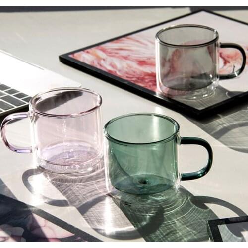 250ml Heat Resistant Double Wall Glass Cup Tea Drinkware Cup Handmade Healthy Drink Mug Tea Mugs Transparent Drinkware