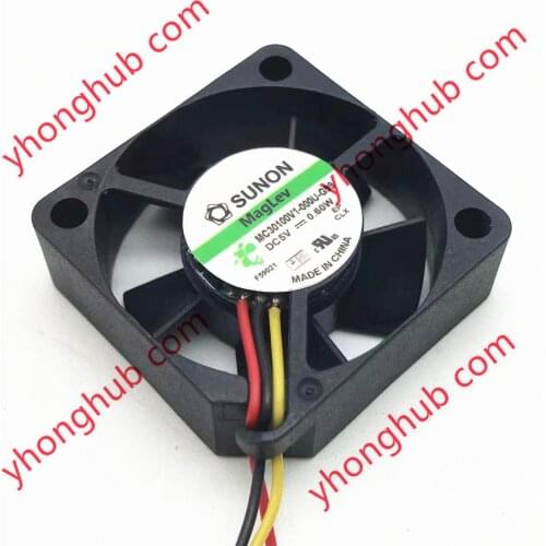 SUNON MC30100V1-000U-G99 DC 5V 0.6W 30x30x10mm 3-wire Server Cooling Fan