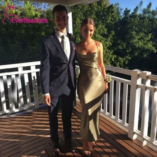 Evening Dresses 2020 Tea-Length Robe De Soiree Satin Formal Dress Evening Gowns Abendkleider