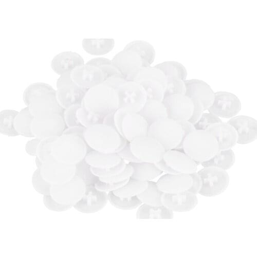 Screws Plastic Cover Case 17mm x 6.5mm 100 pieces White