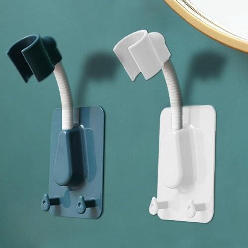 Paste-type Non-punching Adjustable 360-degree Rotating Shower Frame Double Hook Shower Card Holder Household Accessories