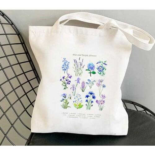 Shopper flower Collection Watercolor Printed Tote Bag women Harajuku shopper handbag girl Shoulder shopping bag Lady Canvas Bag