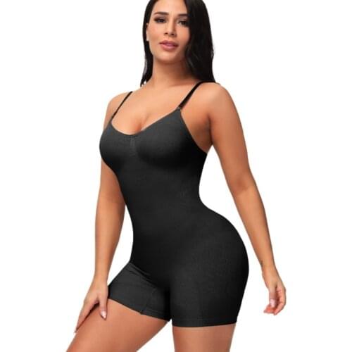 Women Slimming Bodysuit Waist Trainer Shapewear Butt Lifter Body Shaper Seamless Chest Enhancing Full Slip Strappy-Backed