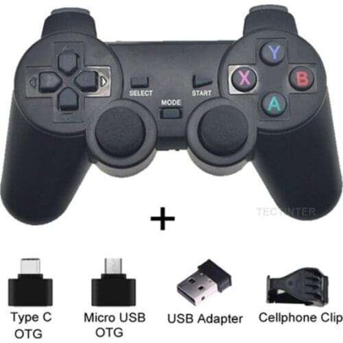 2.4G Wireless Gamepad Game Controller Joystick For PS3 PC Android TV Box Smart Phone With Holder Gamepads Game Console Joypad