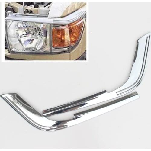 2pcs Car Front Lamp Brow Trims For Toyota Land Cruiser 76 LC 70 LC 71 LC 76 LC 77 LC 79 Accessories