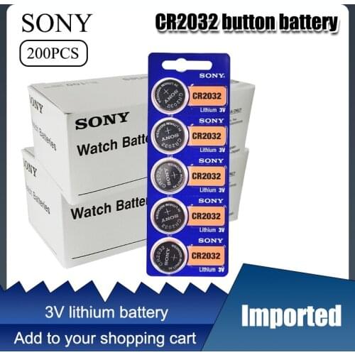 200pcs/lot sony CR2032 3V Original Lithium Battery For Watch Remote Control Calculator CR2032 2032 button cell coin batteries
