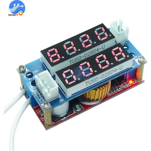 Battery Charger Board Adjustable Power Step-down 5-30V to 0.8-28V 0.1-5A Charge Balancer with LED Display Voltmeter Ammeter