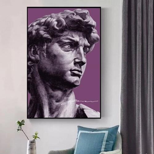 David Plaster Statue Sculpture Art Canvas Print Painting Living Room Abstract Wall Picture Home Decoration Poster