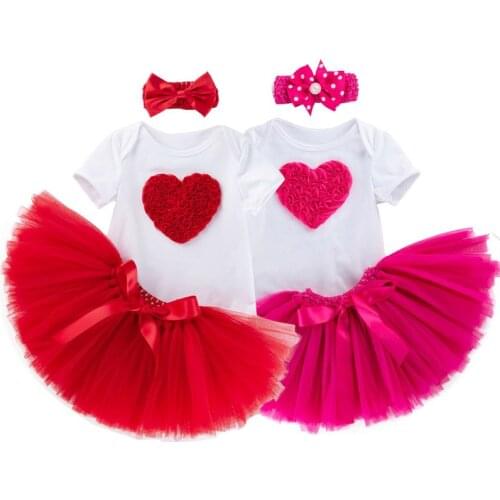 Baby Girl Dress Summer Love Heart Romper Tutu Dress Girl Birthday Dress Party Baby Gown Infant Clothing Toddler Clothes 6 Month